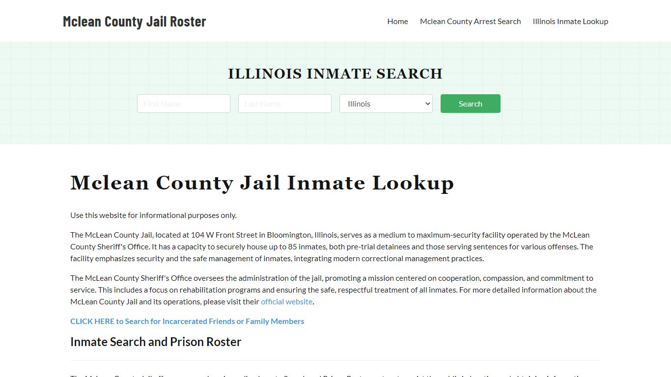 Mclean County Jail Roster Lookup, IL, Inmate Search