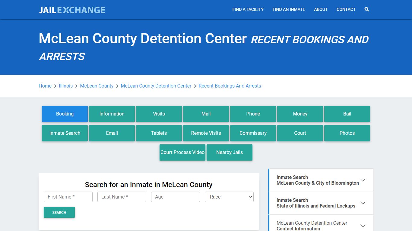 McLean County Detention Center Recent Bookings And Arrests - Jail Exchange